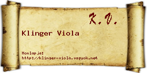 Klinger Viola névjegykártya